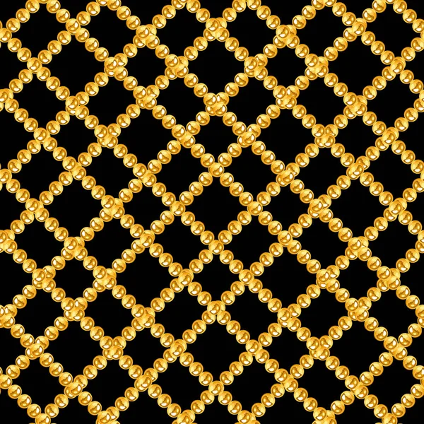 Seamless Pattern Gold Chains Striped Cross Black Background Trendy Repeating — Stock Photo, Image