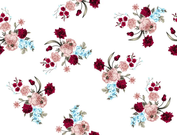 Flowers Pattern Textile Wallpaper Pattern Fills Covers Surface Print Gift — Stock Photo, Image