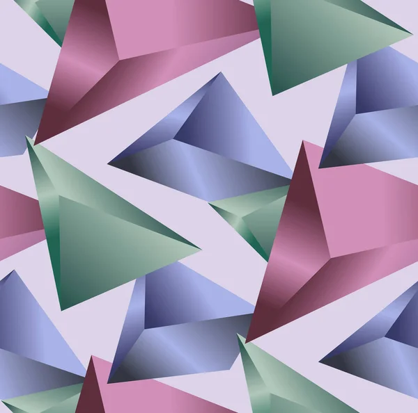 Sramless Geometric Pattern. Abstract triangle background. Colored 3D Triangles. Modern Wallpaper with light mor background.