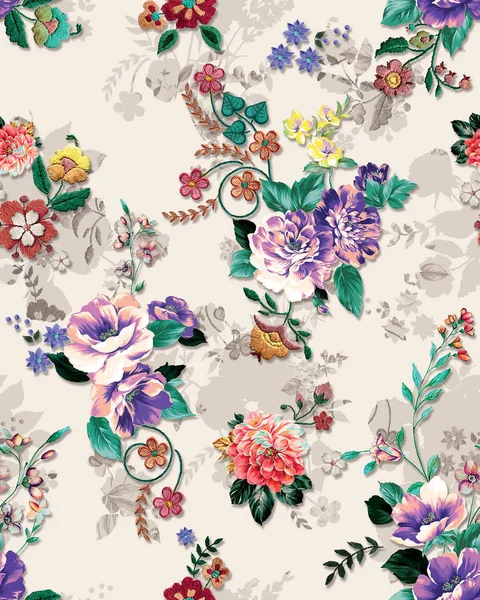 Abstract Elegance Seamless Pattern Floral Light Color Background Ready Textile — Stock Photo, Image