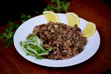 Geleneksel Doğu Zehra Arap yemekleri tabağı. Orta Doğu meze tabağı.