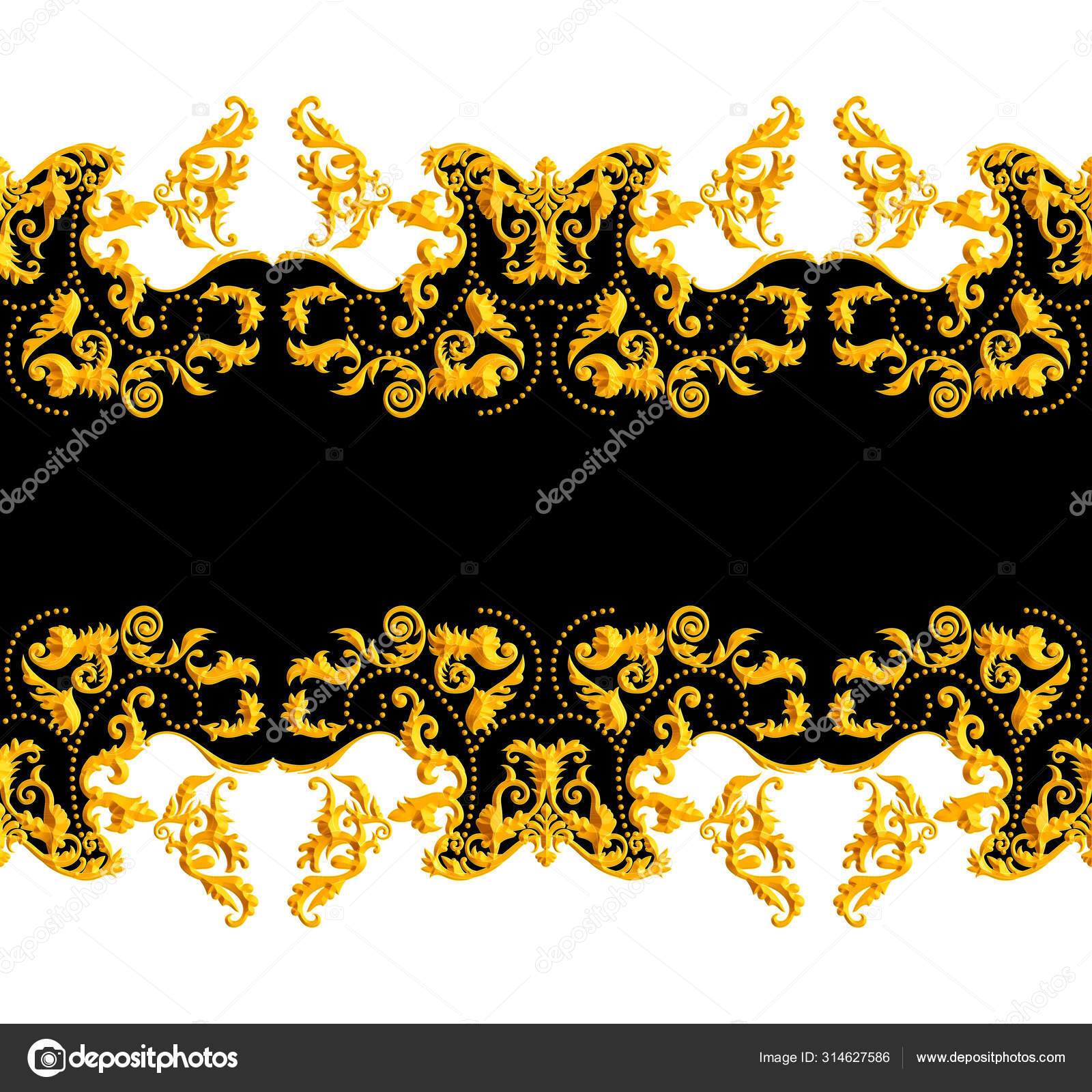 Versace Style Pattern Ready for Textile. Scarf Design for Silk