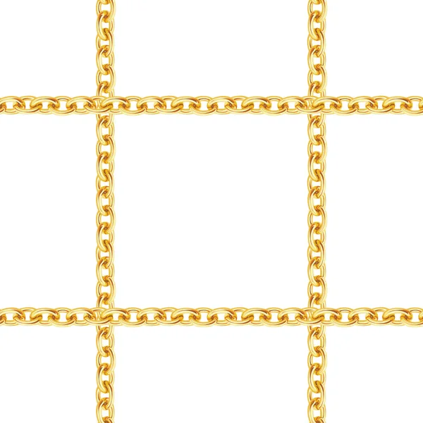 Seamless Pattern Golden Chains White Background Repeat Design Ready Decor — Stock Photo, Image