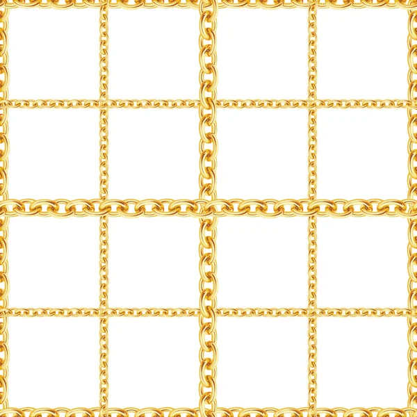 Бесшовный Рисунок Золотых Цепей Белом Фоне Повторите Дизайн Готовый Декора — стоковое фото