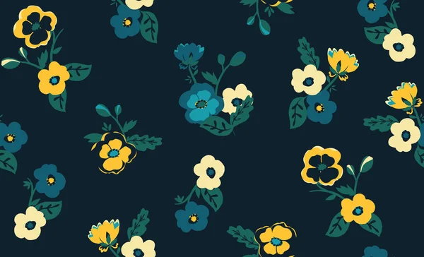 花のシームレスかわいいパターンで小さなきれいな花 繊維や書籍のカバー ギフトラップやスクラップブッキングのためのシンプルな背景 — ストック写真