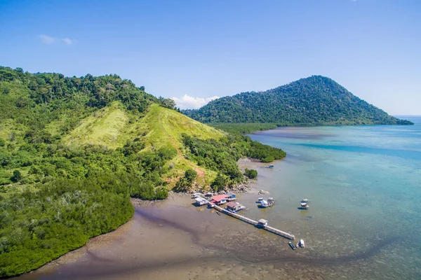 Hermosa Vista Aérea Isla Timbun Mata Semporna Sabah Malasia — Foto de Stock