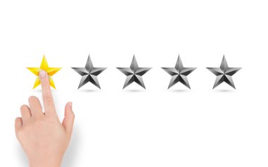 kadın el beyaz zemin üzerine izole sanal ekran dokunaklı