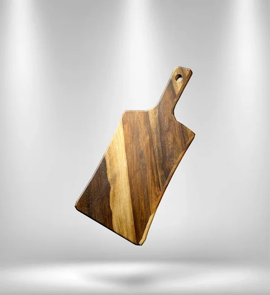 Wood Cutting Board Food Black Background — Stock Photo, Image