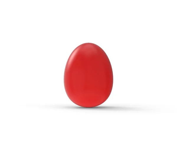 Czerwone Easter Egg Białym — Zdjęcie stockowe