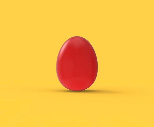 Červené Velikonoční Vajíčko Bílém — Stock fotografie