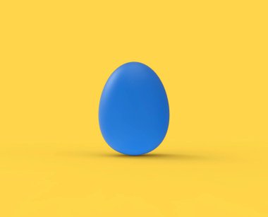 Sarı arka planda mavi paskalya yumurtası