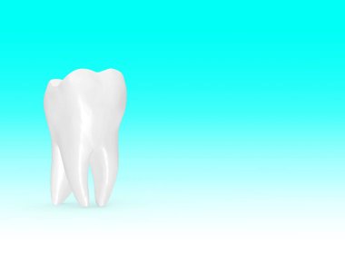 Mavi Arka Plan 3d Rendering Üzerinde Diş