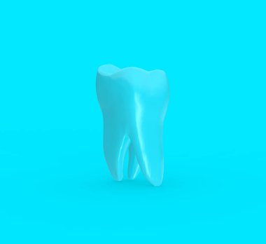 Mavi Arka Plan 3d Rendering Üzerinde Diş