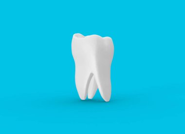 Mavi Arka Plan 3d Rendering Üzerinde Diş