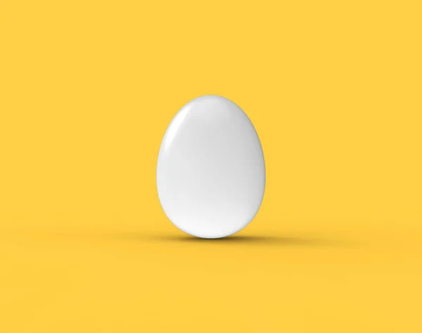 Weißes Osterei Auf Gelbem Hintergrund — Stockfoto