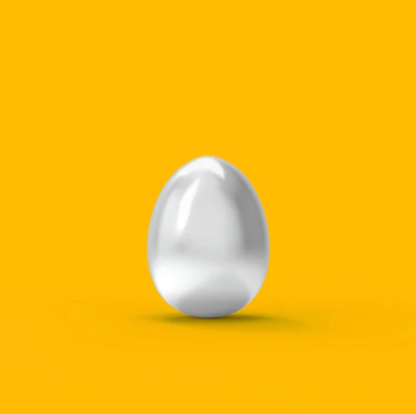 Telur Paskah Perak Pada Kuning — Stok Foto