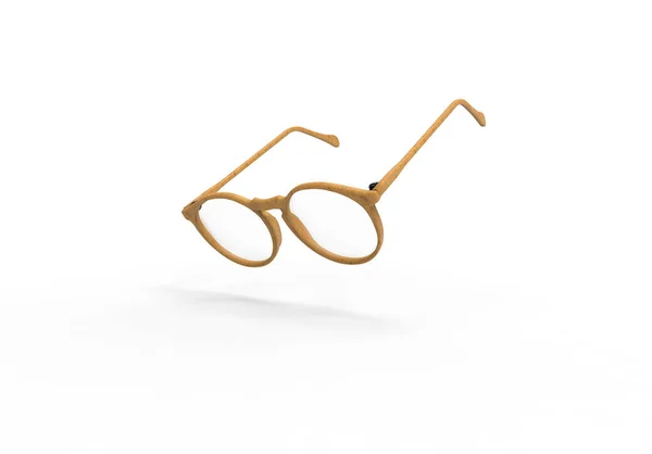 Estudio Vuelo Gafas Madera Con Sombra — Foto de Stock