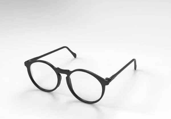 Lunettes Noires Sur Fond Blanc — Photo