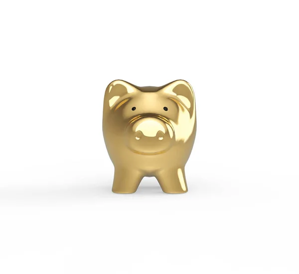 Glass Piggy Bank White Background — Stock Photo, Image