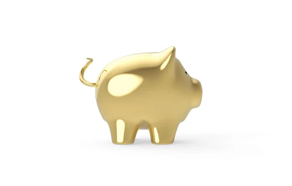 Piggy Banco Vidro Fundo Branco — Fotografia de Stock
