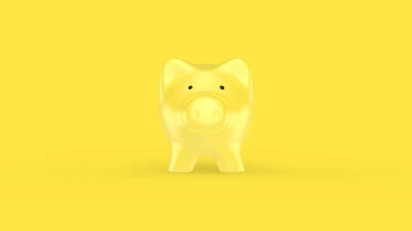 Piggy Mentése Bank Sárga Háttér — Stock Fotó