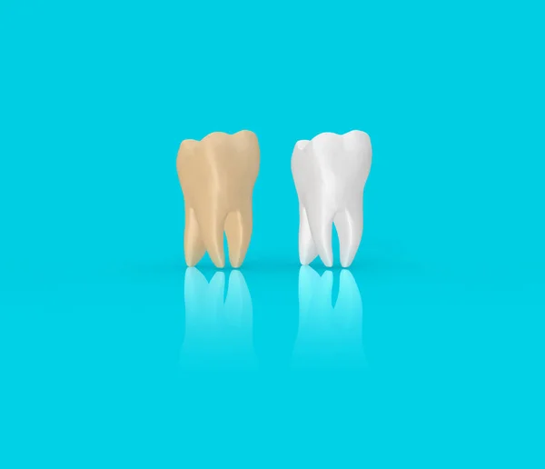 Зубы Против Белого Рендеринга — стоковое фото