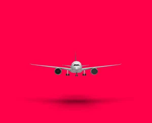 Самолет Изолированный Red Рендеринге — стоковое фото