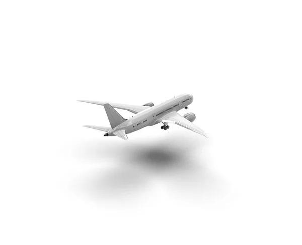 Samolot Odizolowany Białym Renderowaniu — Zdjęcie stockowe