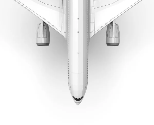 Avião Isolado Renderização Branca — Fotografia de Stock