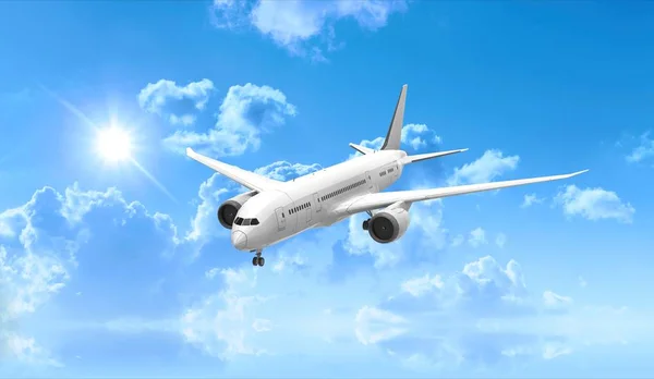 Samolot Izolowane Niebo Rendering — Zdjęcie stockowe