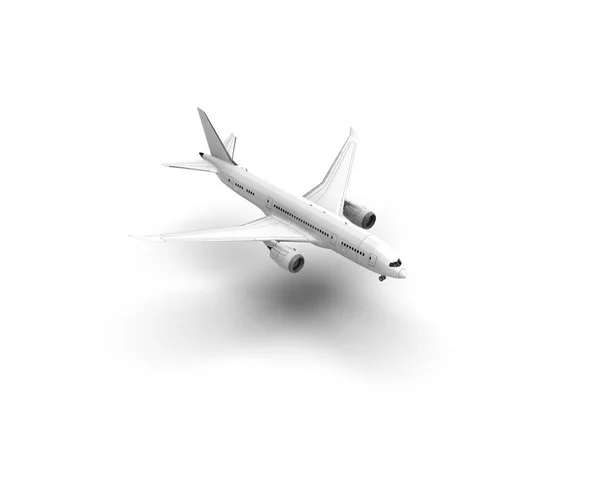 Avión Aislado Renderizado Blanco — Foto de Stock