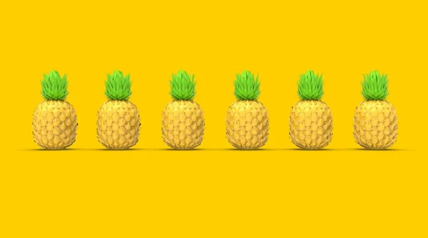 Pineapples Food Object Rendering — Stock Photo, Image