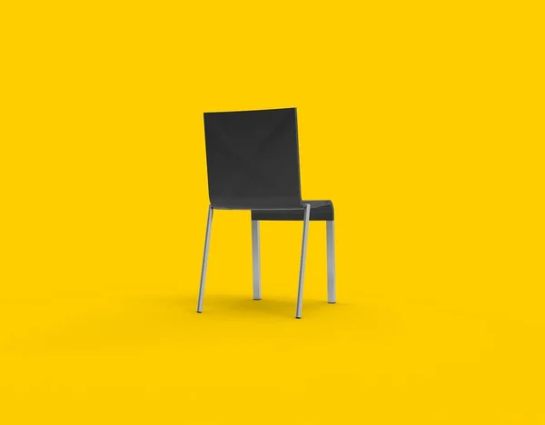 Stuhl Isoliert Auf Gelbem Rendering — Stockfoto