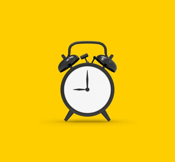 Alarm Clock Yellow Background Rendering Royalty Free Stock Images