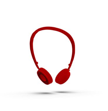 Ses müzik kulaklık 3D Rendering