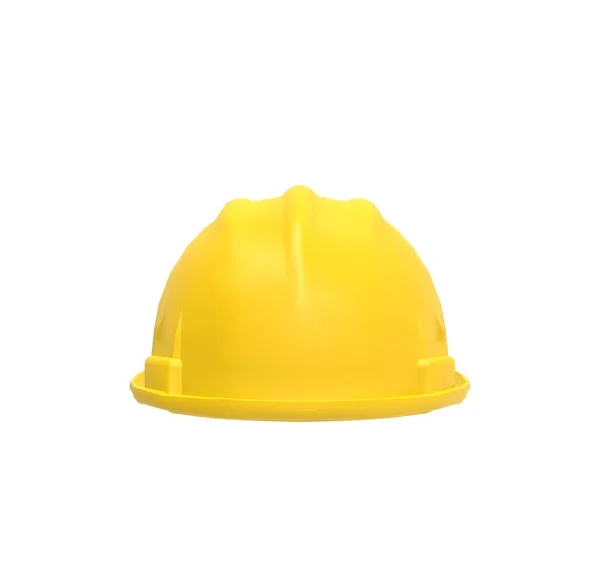 黄底白盔 3D渲染 — 图库照片