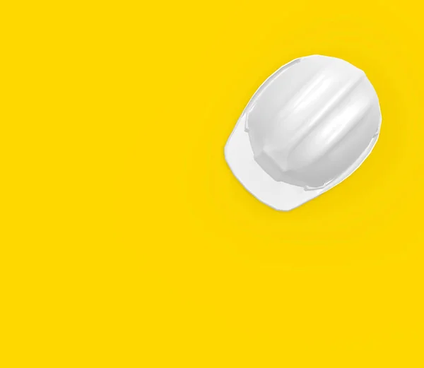 Білий Шолом Жовтому Тлі Rendering — стокове фото