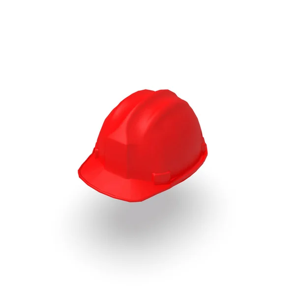 Красный Шлем Изолированном Белом Фоне Рендеринг — стоковое фото