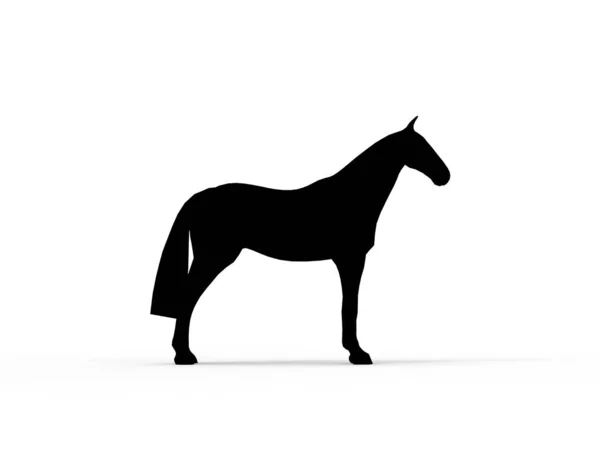 孤立した背景3Dレンダリング上の馬 — ストック写真