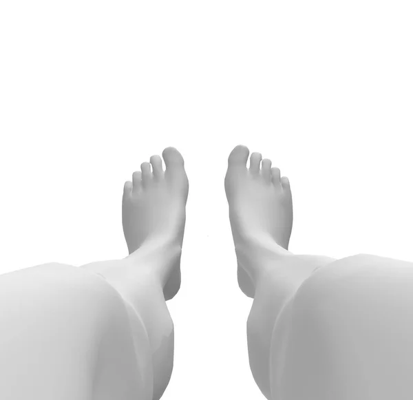 人間の男の白いボディ3Dレンダリング — ストック写真