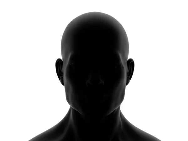 Human Man Head Isolated White Rendering — Stock Photo, Image