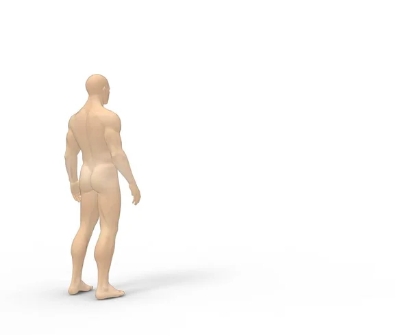 人类黑色身体在孤立的 3D渲染 — 图库照片