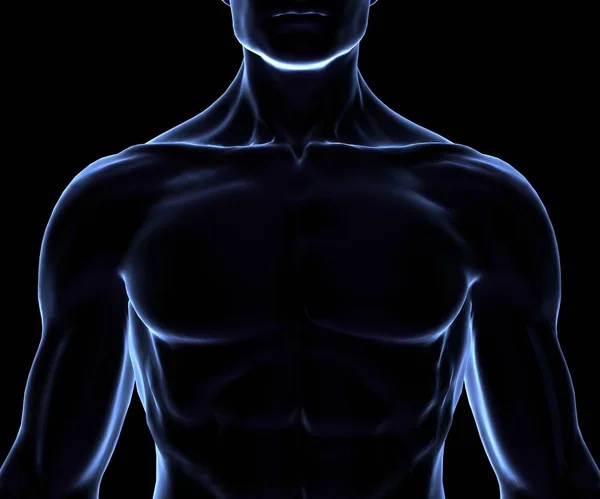 Human Black Body Isolated Rendering — Stock Photo, Image