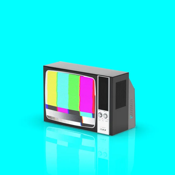 Old television no signal screen isolated on Blue background, 3D Rendering