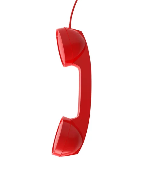 Teléfono Auricular Color Rojo Representación — Foto de Stock