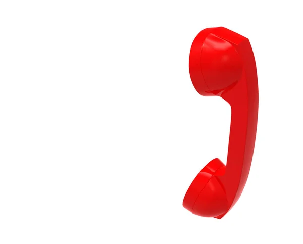 電話ハンドセット赤色 3Dレンダリング — ストック写真