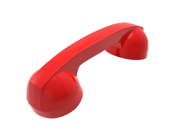 Κόκκινο Χρώμα Ακουστικού Τηλεφώνου Απόδοση — Φωτογραφία Αρχείου
