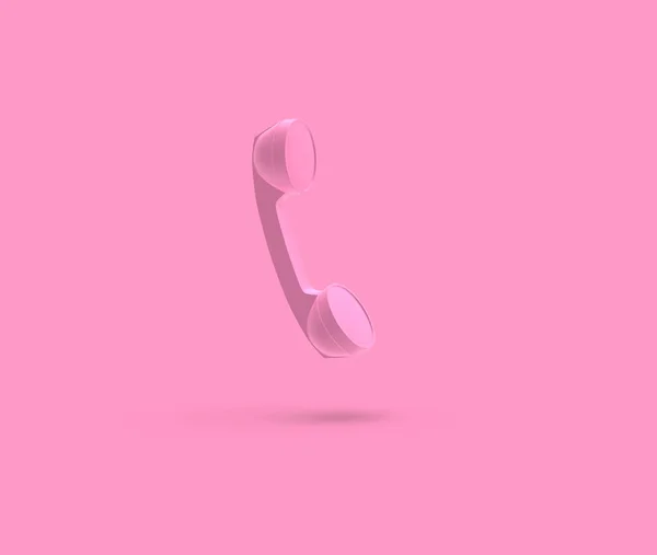 Teléfono Auricular Rosa Color Renderizado —  Fotos de Stock