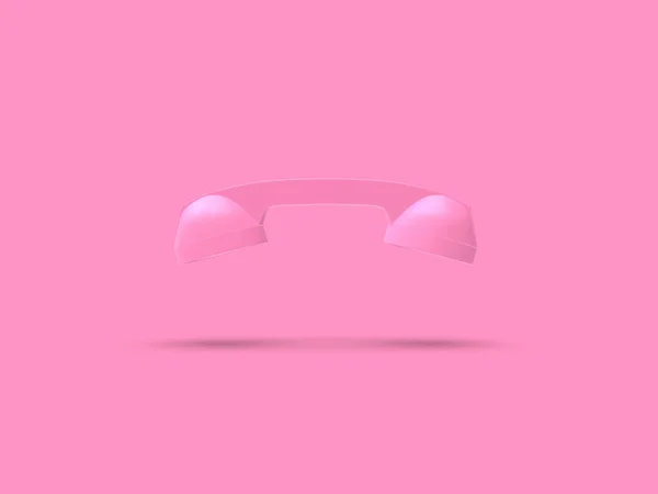 Teléfono Auricular Rosa Color Renderizado —  Fotos de Stock
