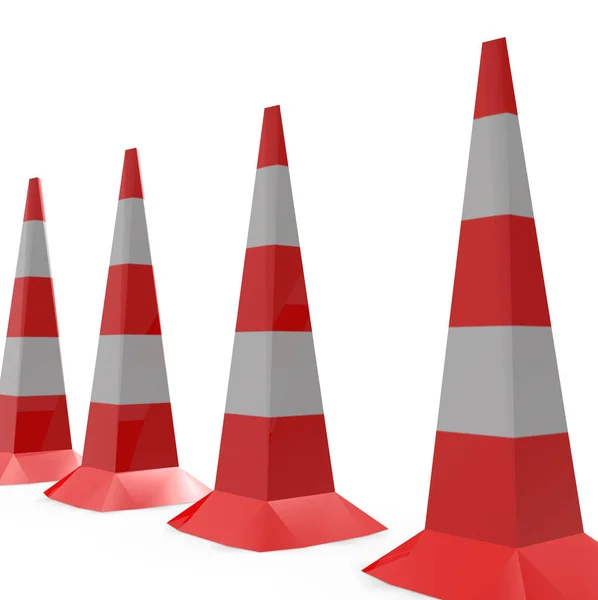 Traffic Cone Set Rendering — Stockfoto
